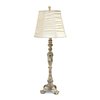 Elegant Designs Antique Style Buffet Table Lamp with Cream Ruched Shade LT3301-CRM